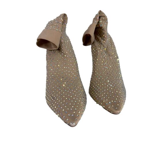 "FASHION NOVA" Kitten Toe Bling Slip On Sock Heel Sexy Sassy Runway Floor Model - Picture 2 of 11